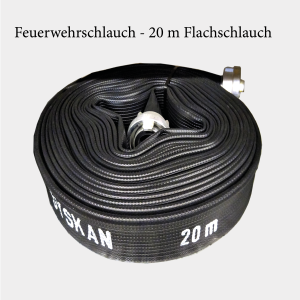 Feuerwehrschlauch – Flachschlauch schwarz 20 m