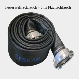 Feuerwehrschlauch – Flachschlauch schwarz 5m