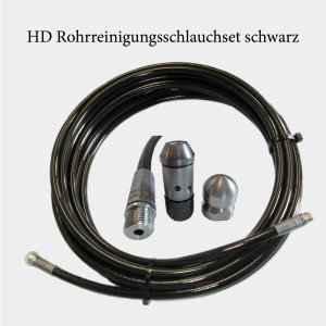 Hochdruck Rohrreinigungsschlauch schwarz set