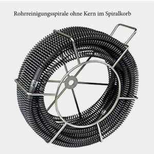 Rohrreinigungsspirale ohne kern im Spiralkorb