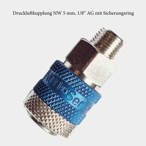 Druckluftkupplung NW 5 mm, ⅛ zoll AG mit Sicherungsring